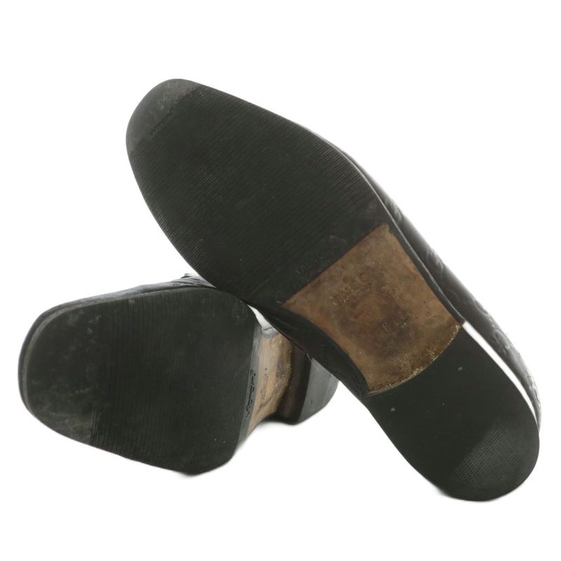 Gucci Loafer Leather Square Toe GG Pattern Shape Push 6.5 25.5cm (10.04in)