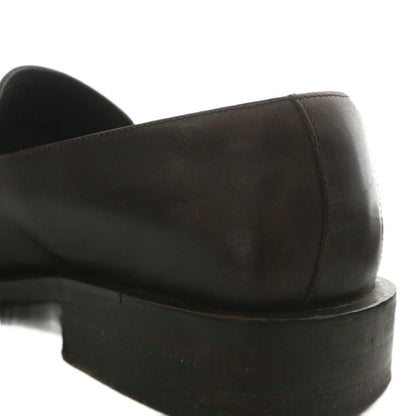 Gucci Loafers Leather Square Toe Interlocking Silver Hardware 6.5 25.5cm