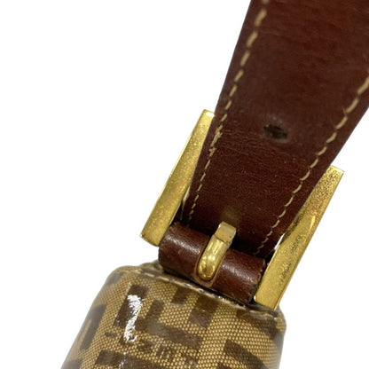 Fendi Handbag Mamma Bucket Zucchino Pattern 26424 Dark Brown And Beige Leather