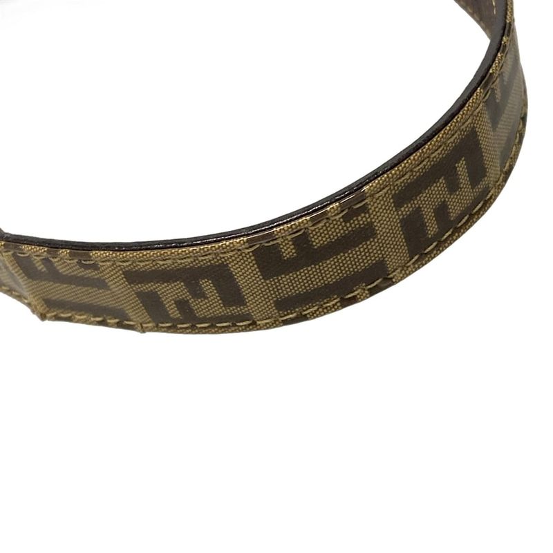 Fendi Handbag Mamma Bucket Zucchino Pattern 26424 Dark Brown And Beige Leather