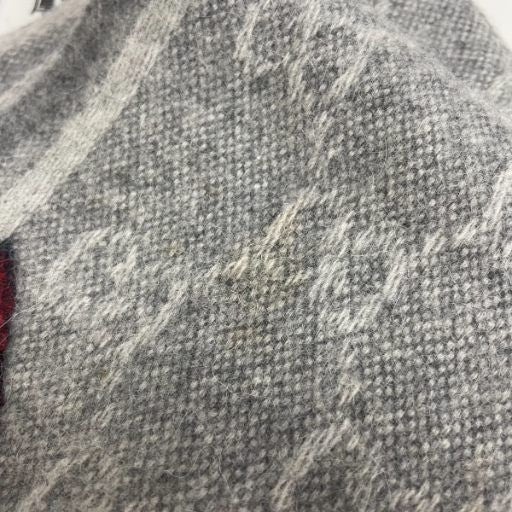 Gucci Scarf Shawl Logo Sherry Line GG Pattern Fringe Gray - GY11 MQ - OH