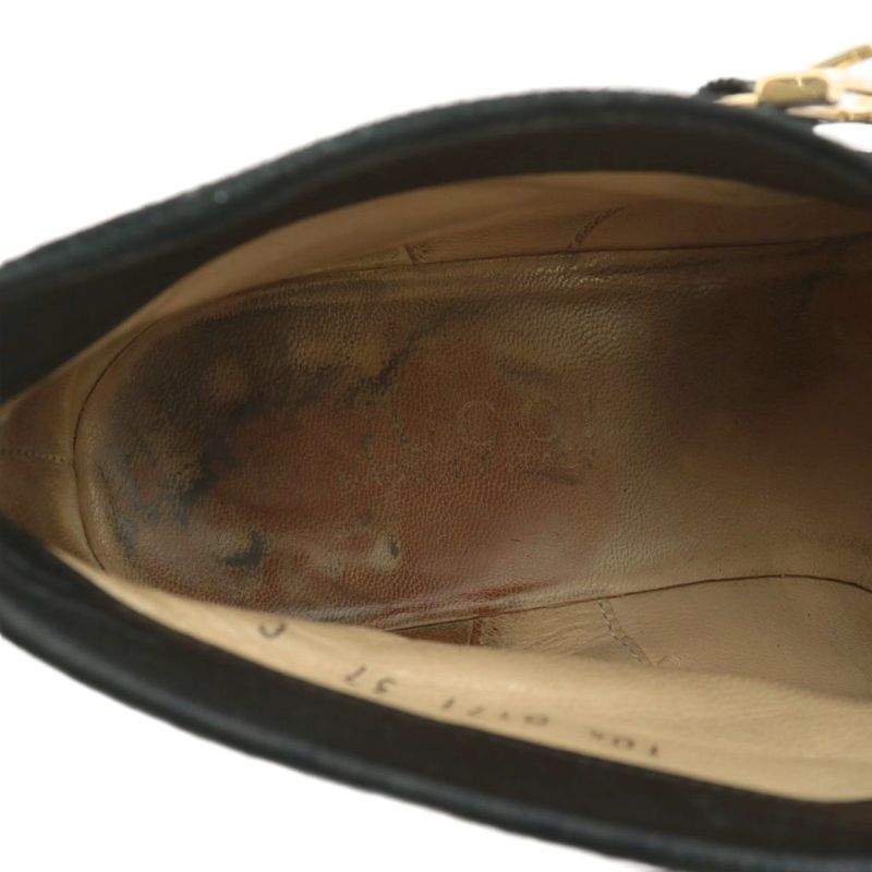 Gucci Chukka Boots Suede Short Round Toe Monk Strap 37 24cm (9.45in) Black XZ -