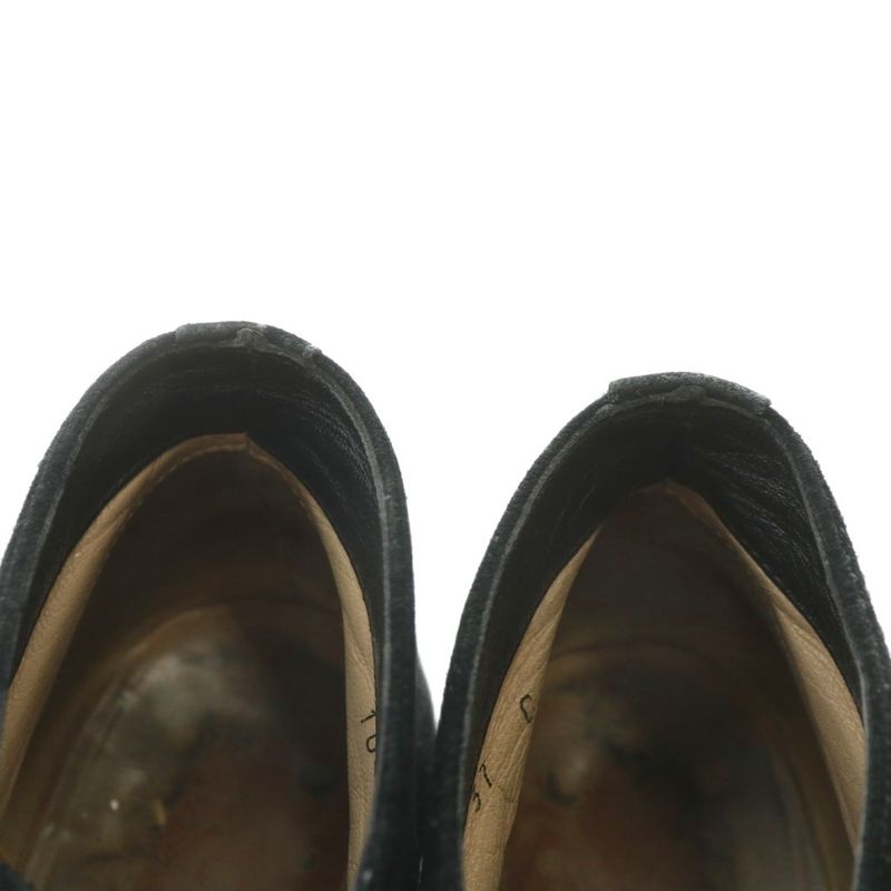 Gucci Chukka Boots Suede Short Round Toe Monk Strap 37 24cm (9.45in) Black XZ -