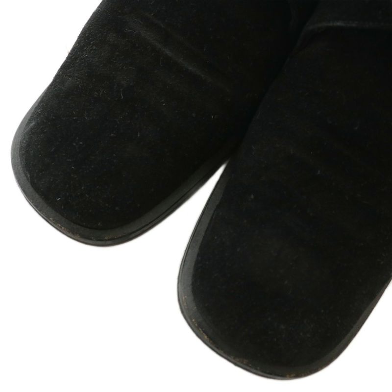 Gucci Chukka Boots Suede Short Round Toe Monk Strap 37 24cm (9.45in) Black XZ -