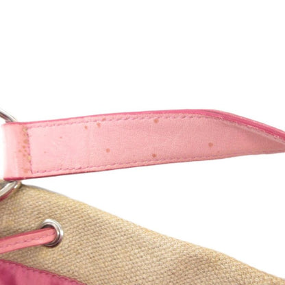 Yves Saint Laurent YVES Saint Laurent Tote Bag Heart Motif Canvas Leather Beige