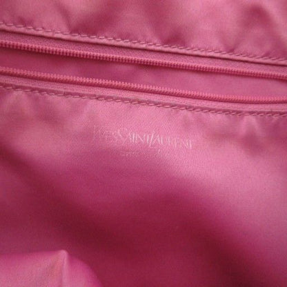 Yves Saint Laurent YVES Saint Laurent Tote Bag Heart Motif Canvas Leather Beige