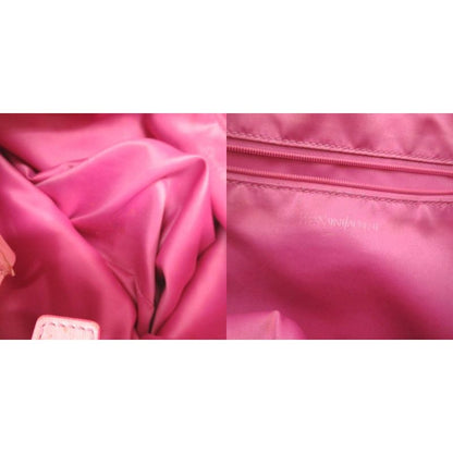 Yves Saint Laurent YVES Saint Laurent Tote Bag Heart Motif Canvas Leather Beige