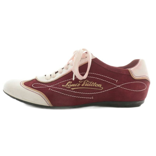 Louis Vuitton Sneakers Suede Leather Low Cut Logo Embroidery 6 25cm (9.84in)