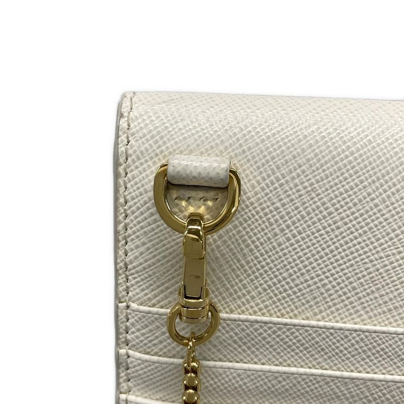 Prada Shoulder Bag - White Phone Pochette Chain Shoulder Strap Detachable
