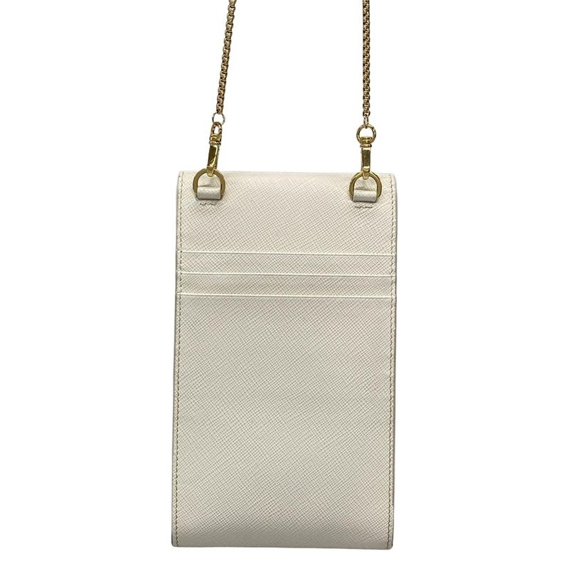 Prada Shoulder Bag - White Phone Pochette Chain Shoulder Strap Detachable
