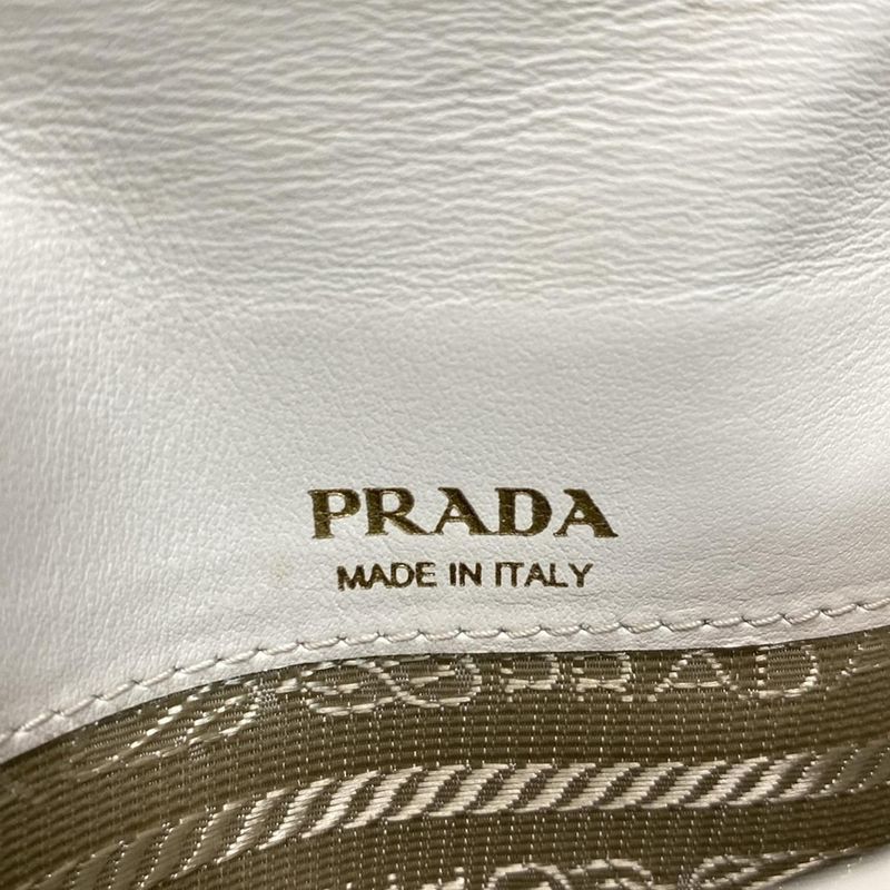Prada Shoulder Bag - White Phone Pochette Chain Shoulder Strap Detachable