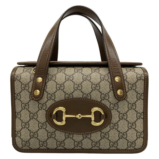 Gucci Handbag Horsebit 1955 645453 Beige X Dark Brown X Brown Leather