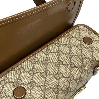 Gucci Handbag Horsebit 1955 645453 Beige X Dark Brown X Brown Leather