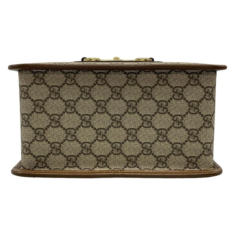 Gucci Handbag Horsebit 1955 645453 Beige X Dark Brown X Brown Leather