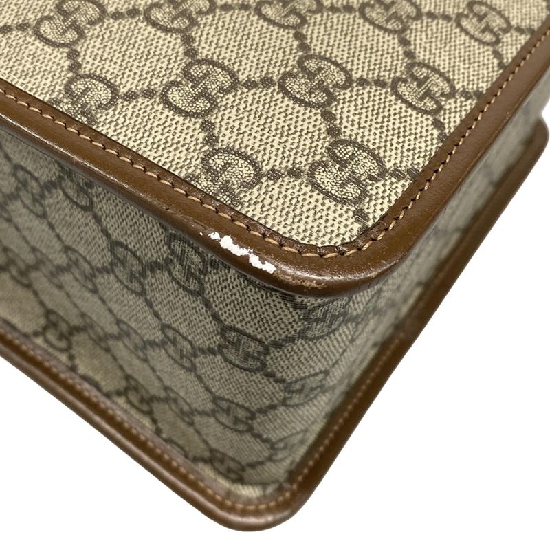 Gucci Handbag Horsebit 1955 645453 Beige X Dark Brown X Brown Leather