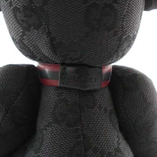 Gucci Stuffed Toy Doll Teddy Bear GG Canvas Total Logo Black XZ - OH - GY19