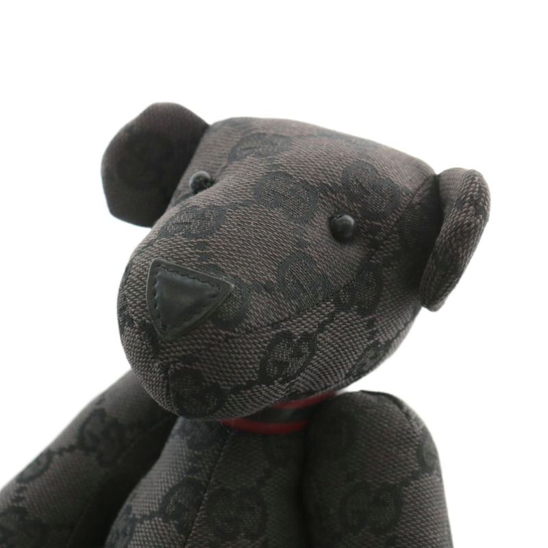 Gucci Stuffed Toy Doll Teddy Bear GG Canvas Total Logo Black XZ - OH - GY19