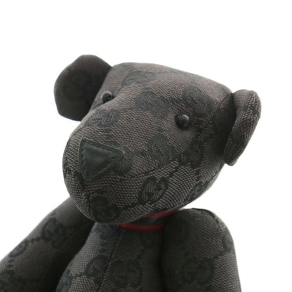 Gucci Stuffed Toy Doll Teddy Bear GG Canvas Total Logo Black XZ - OH - GY19
