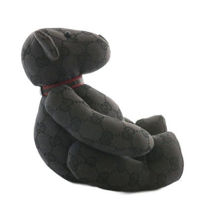 Gucci Stuffed Toy Doll Teddy Bear GG Canvas Total Logo Black XZ - OH - GY19