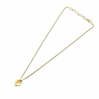 Christian DIOR Necklace Accessories Pendant Rhinestone Logo Engraved Gold Color