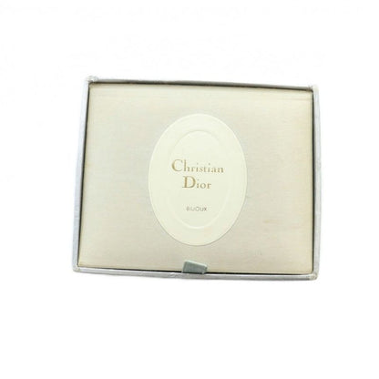 Christian DIOR Necklace Accessories Pendant Rhinestone Logo Engraved Gold Color