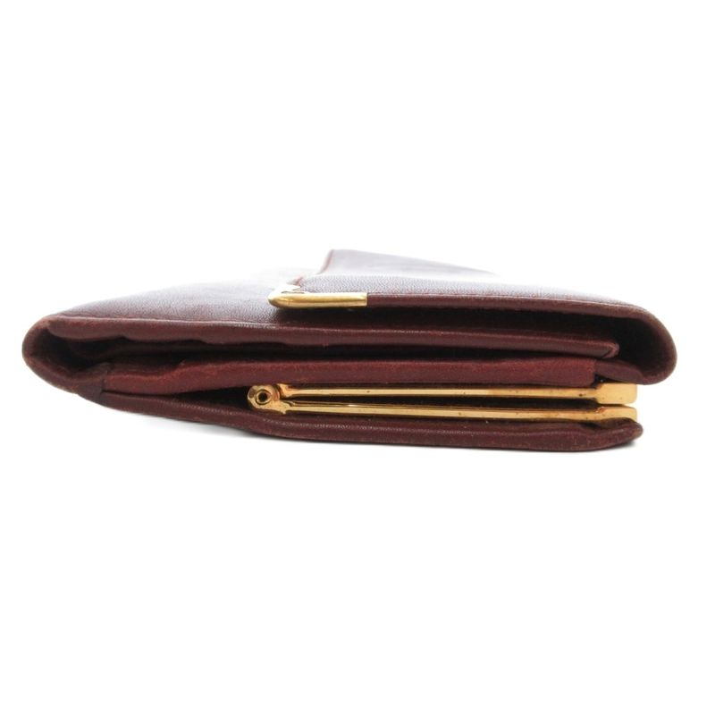Cartier Must Line Double C Long Wallet Logo Leather Genuine Leather Red AE -