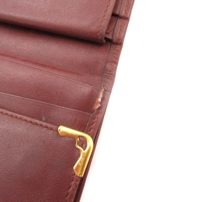 Cartier Must Line Double C Long Wallet Logo Leather Genuine Leather Red AE -