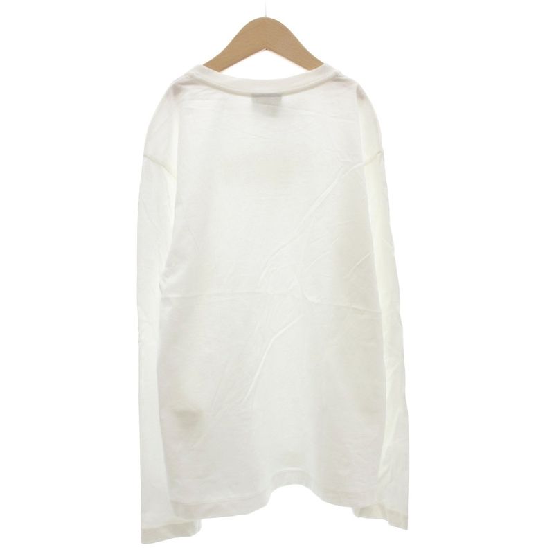 Fendi Long T Shirt Cut And Sewn 12A Long Sleeve Logo Embroidery Crew Neck White