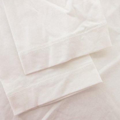 Fendi Long T Shirt Cut And Sewn 12A Long Sleeve Logo Embroidery Crew Neck White