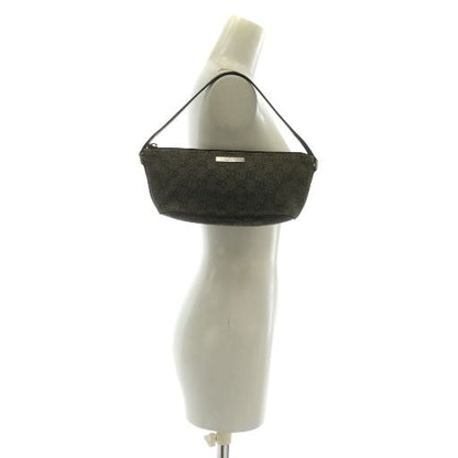 Gucci Handbag Accessories Pouch GG Canvas Leather Total Logo Silver Hardware