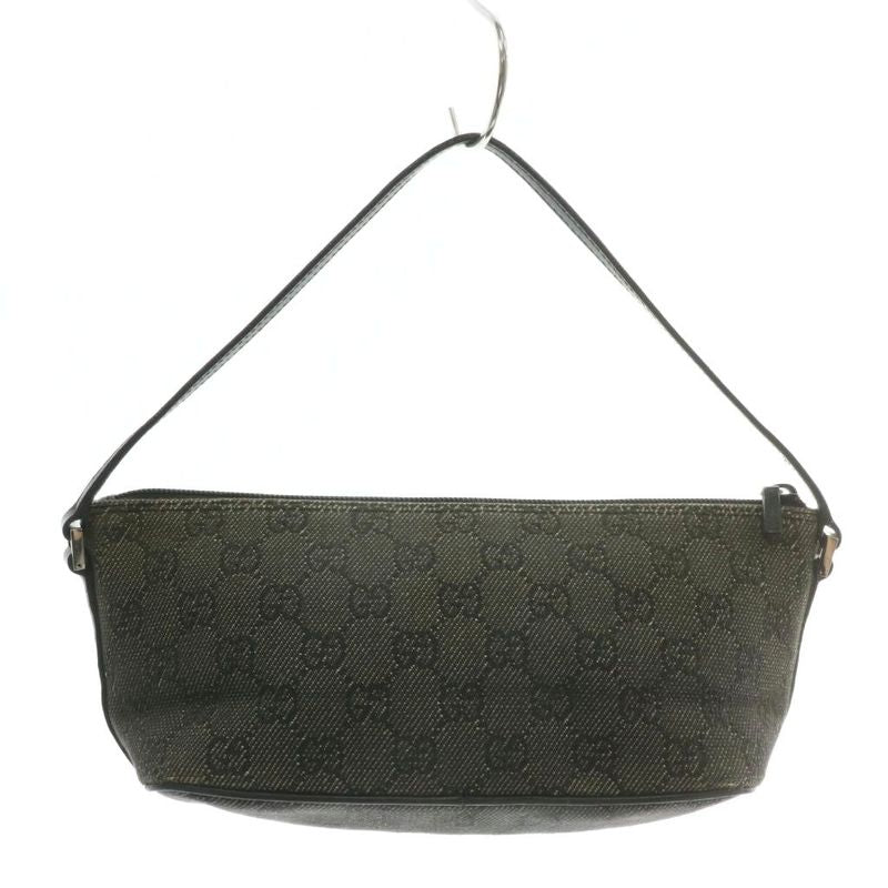 Gucci Handbag Accessories Pouch GG Canvas Leather Total Logo Silver Hardware