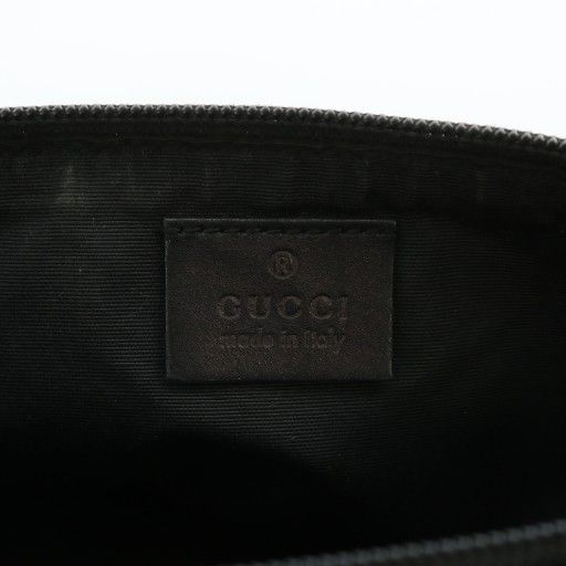 Gucci Handbag Accessories Pouch GG Canvas Leather Total Logo Silver Hardware