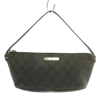 Gucci Handbag Accessories Pouch GG Canvas Leather Total Logo Silver Hardware