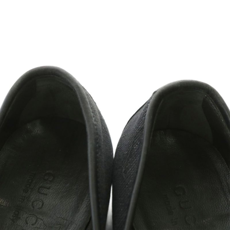Gucci Loafer GG Canvas Leather Horsebit Total 40 25cm (9.84in) Black 102706 XZ