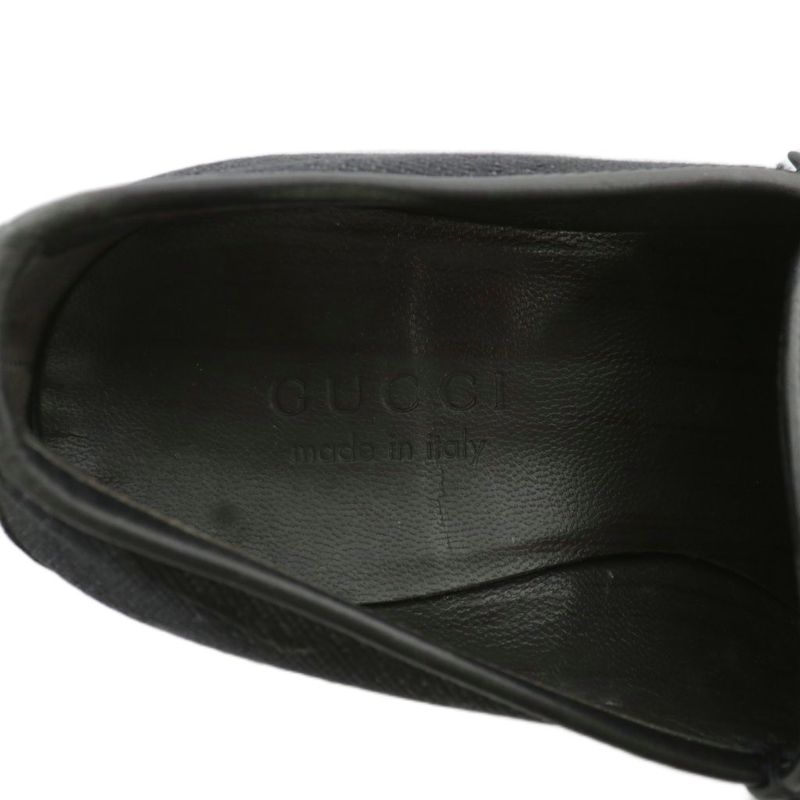 Gucci Loafer GG Canvas Leather Horsebit Total 40 25cm (9.84in) Black 102706 XZ