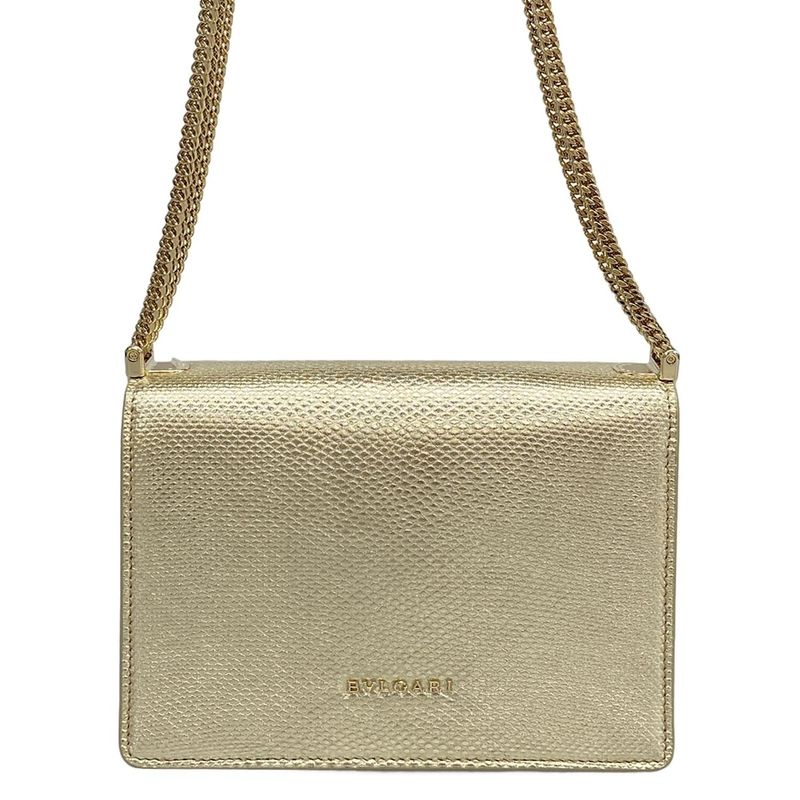 Bvlgari Shoulder Bag Serpenti Forever Gold Chain Shoulder Leather
