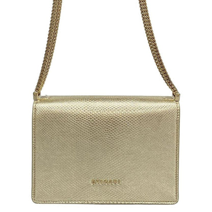Bvlgari Shoulder Bag Serpenti Forever Gold Chain Shoulder Leather