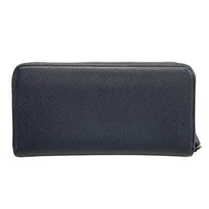Prada Long Wallet - Navy Round Zipper Leather