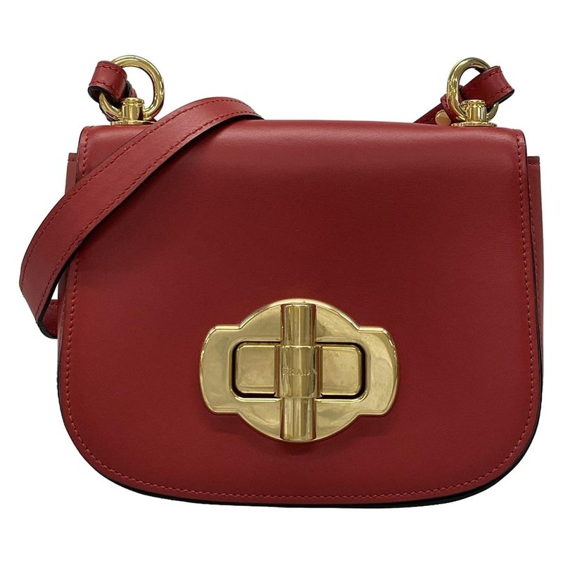 Prada Handbag - 1bd239 Red Turnlock