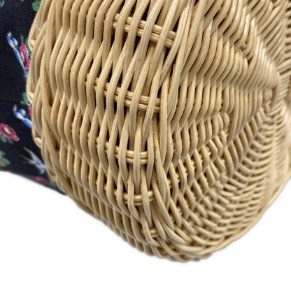 Prada Handbag - Black X Beige X Multi Drawstring Shape Bird And Flower Pattern