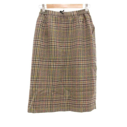 Christian DIOR Sports Vintage Setup Skirt Suit Jacket Alpaca Plaid M Beige