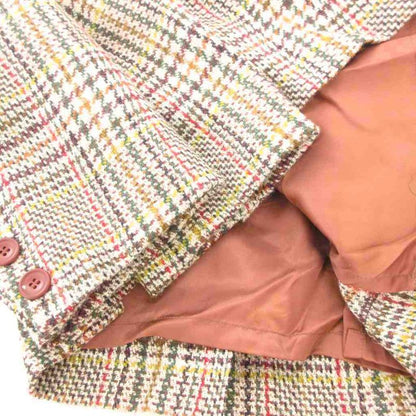 Christian DIOR Sports Vintage Setup Skirt Suit Jacket Alpaca Plaid M Beige