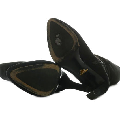 Prada Long Boots Suede Pointed Toe High Heel Side Zip 35 22cm (8.66in) Black XZ