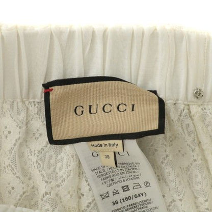Gucci GG Floral Lace Wide Leg Trouser Long Pants Easy 38 M White 740596 Zammc