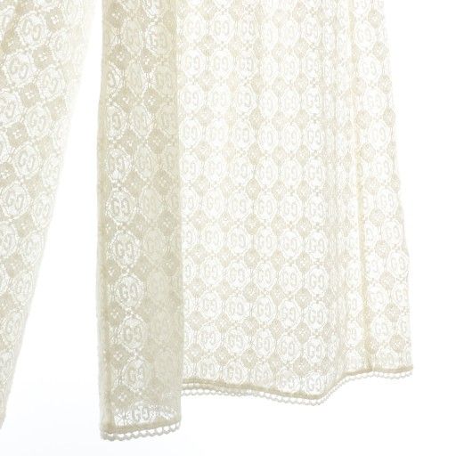 Gucci GG Floral Lace Wide Leg Trouser Long Pants Easy 38 M White 740596 Zammc