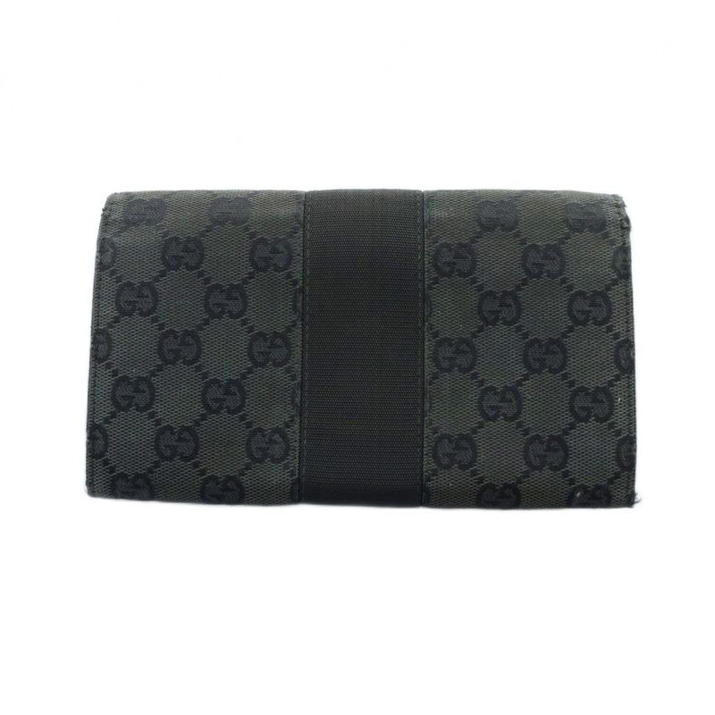 Gucci Long Wallet Logo GG Canvas Leather Black - GY11 MQ - OH