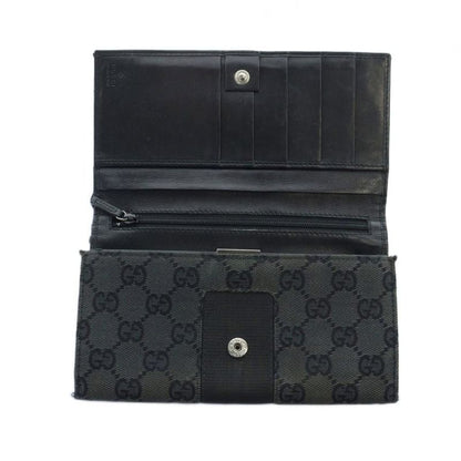 Gucci Long Wallet Logo GG Canvas Leather Black - GY11 MQ - OH