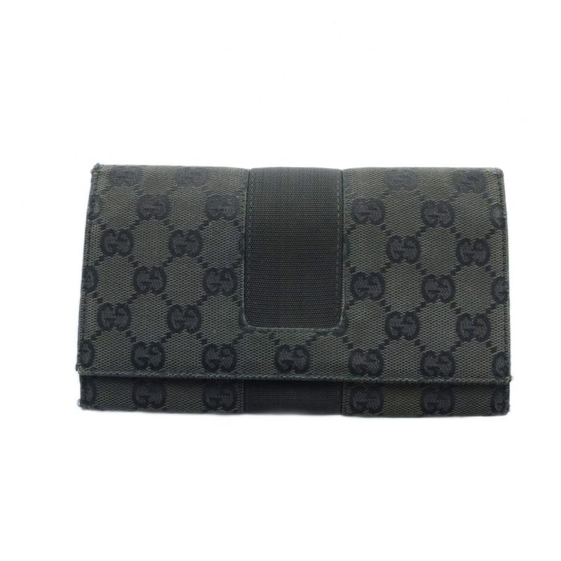 Gucci Long Wallet Logo GG Canvas Leather Black - GY11 MQ - OH