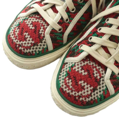 Gucci Tennis 1977 Sneakers Canvas Low Cut Staggered Plover Sherry Line Total GG