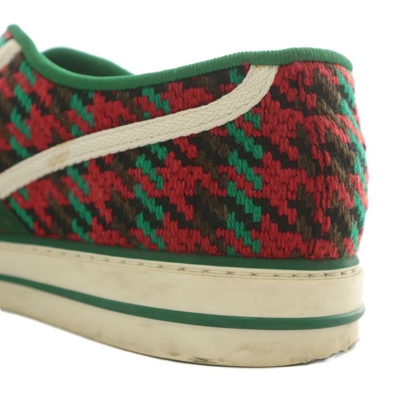 Gucci Tennis 1977 Sneakers Canvas Low Cut Staggered Plover Sherry Line Total GG